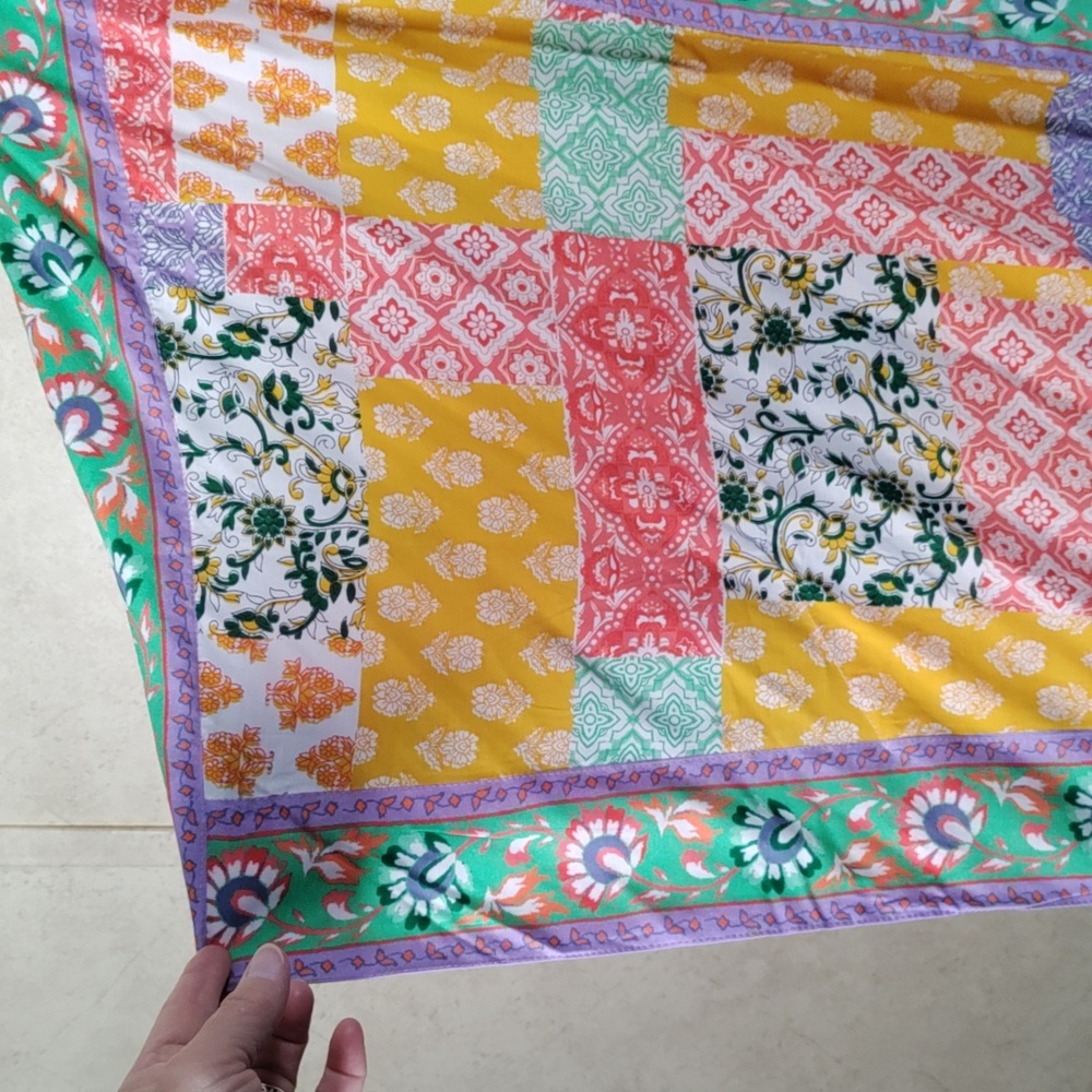 01519 Tolani multi-color patchwork open front jac… - image 3